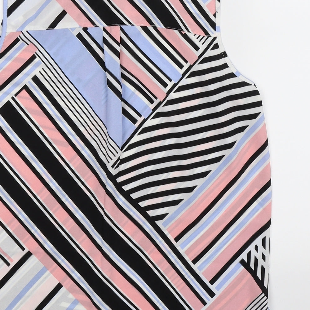 Dorothy Perkins Womens Multicoloured Geometric Basic Button-Up Size 10