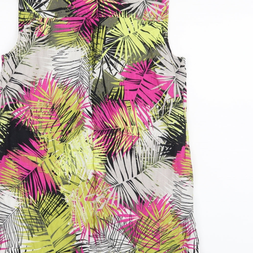 George Womens Yellow Floral Basic Button-Up Size 10