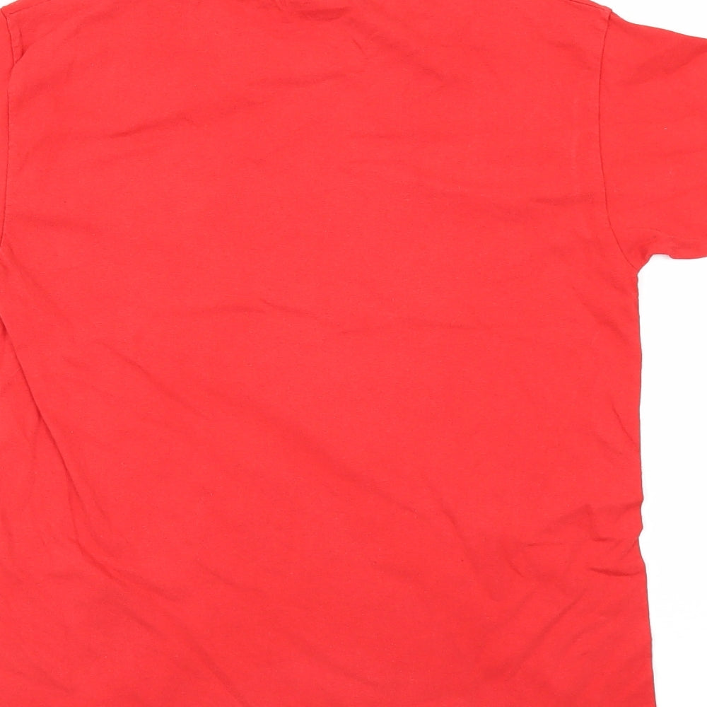Fruit of the Loom Girls Red Basic T-Shirt Size 9-10 Years - DISNEY