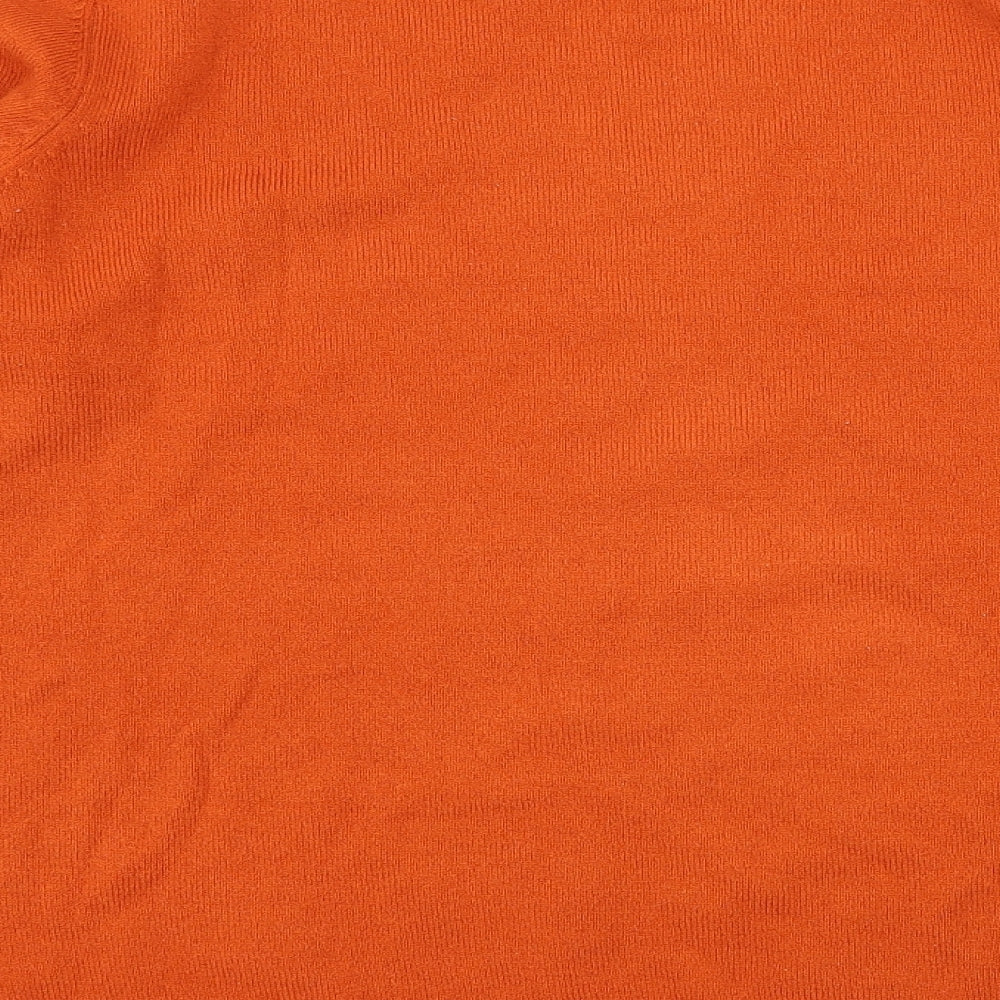 Filati Womens Orange Knit Pullover Jumper Size XL - Keyhole Neck
