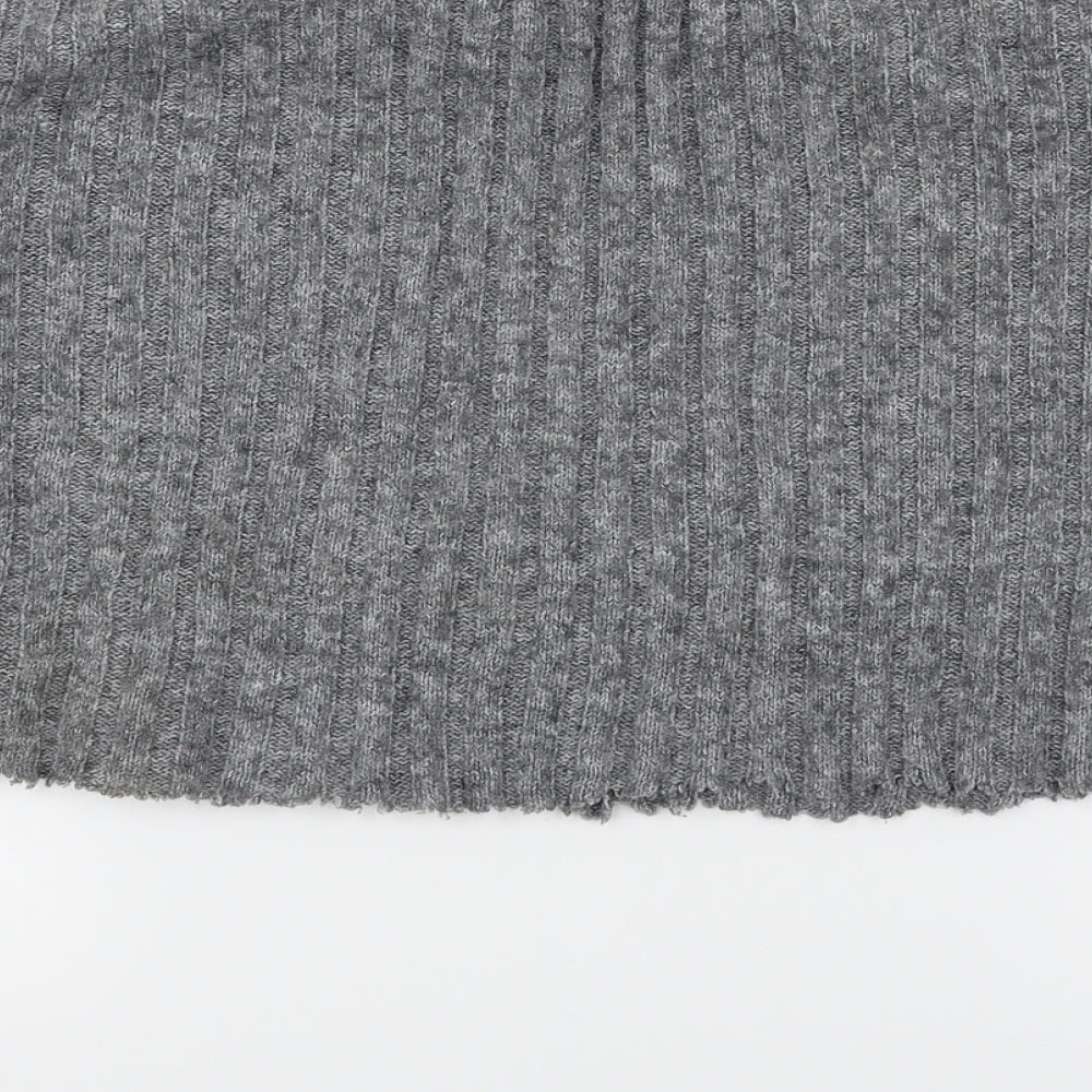 Primark Womens Grey Knit Pullover Jumper Size S - Cropped
