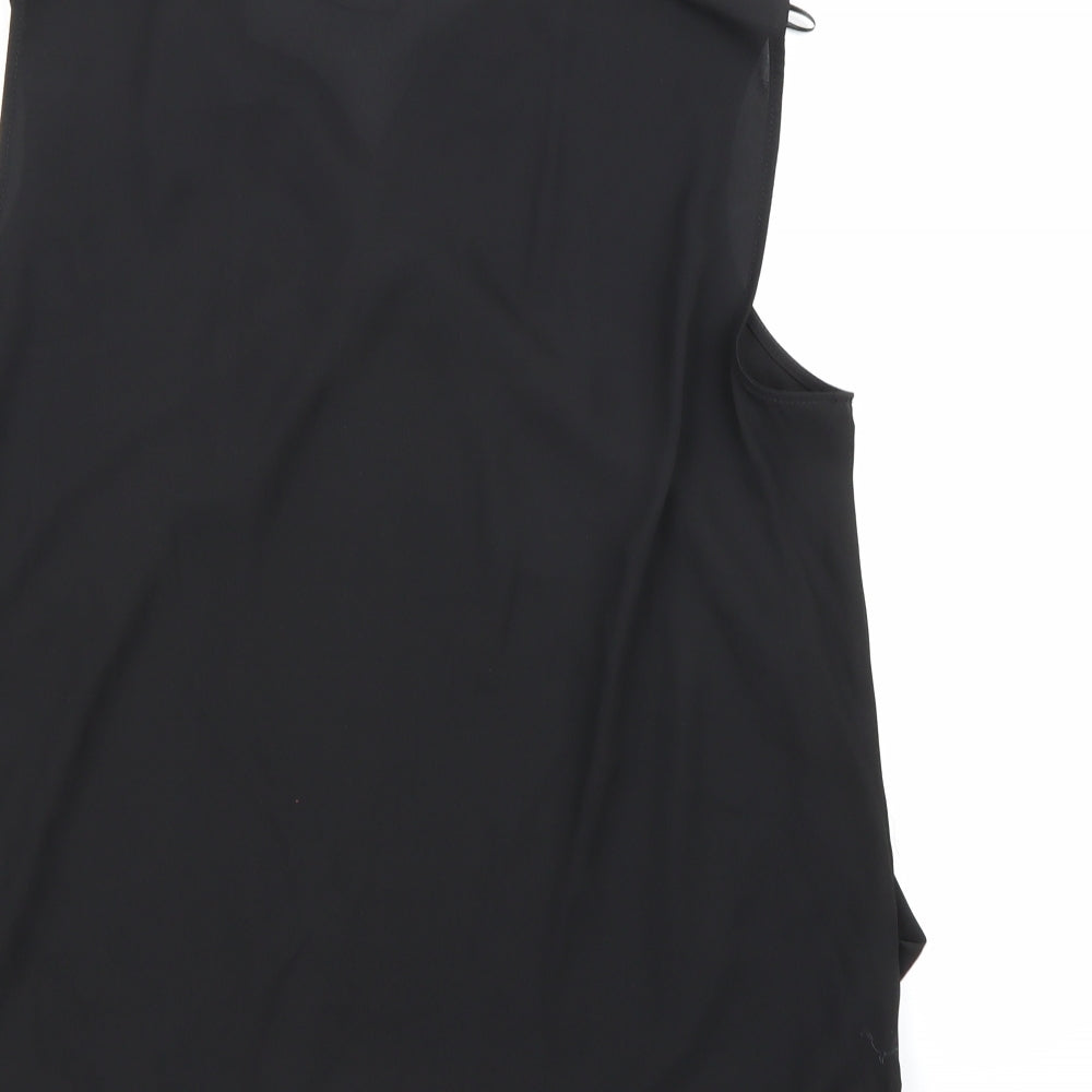 George Womens Black Chiffon Basic Blouse Size 16