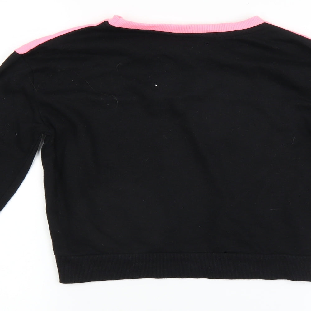 Pep & co Girls Black Pullover Sweatshirt Size 10-11 Years
