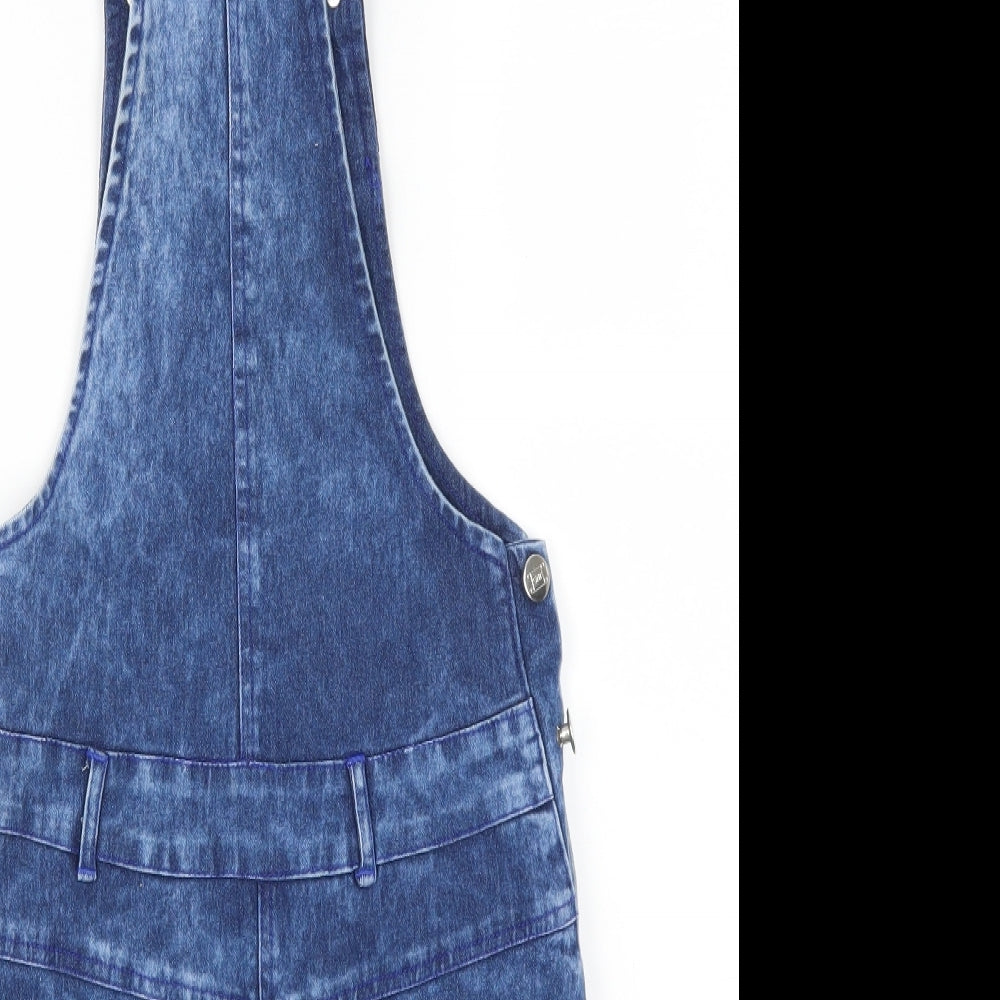 Preworn Womens Blue Denim Pinafore/Dungaree Dress Size 6