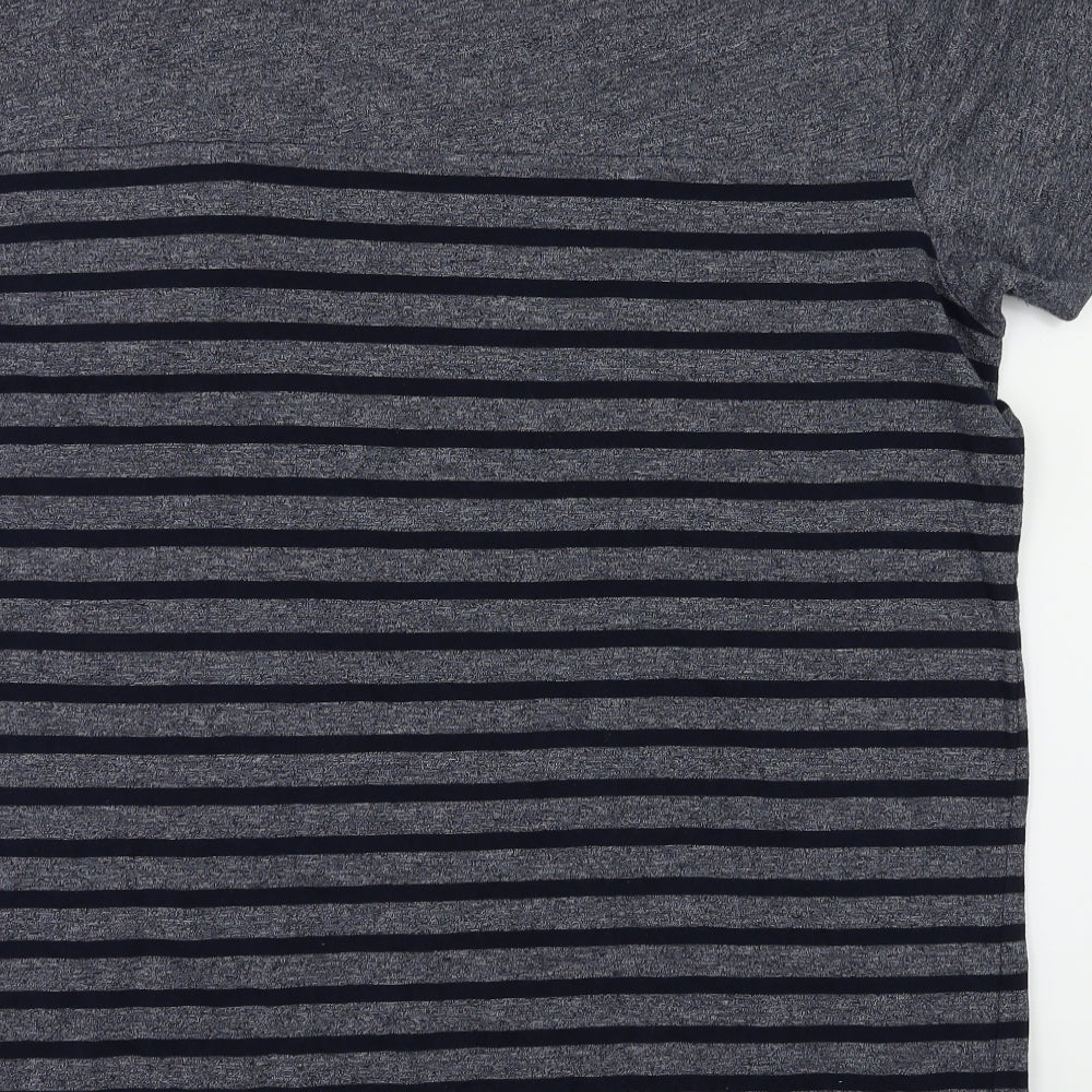 Burton Menswear Mens Blue Striped T-Shirt Size Big 1X