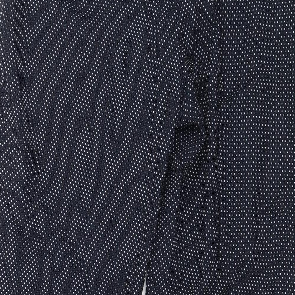 Zara Womens Blue Polka Dot Trousers Size 10 L25 in