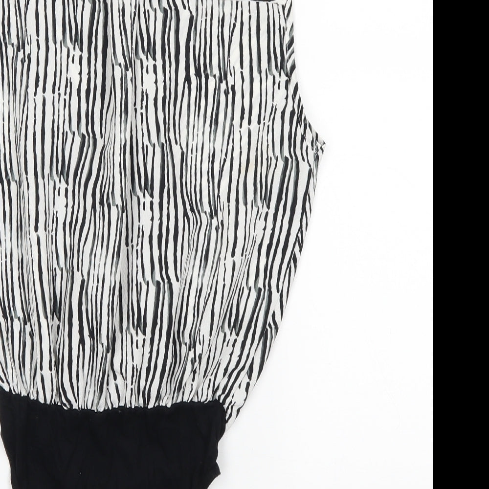 Topshop Womens Black Animal Print Leotard One-Piece Size 8