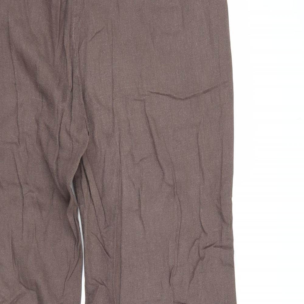 M&S Collection Womens Brown Trousers Size 14 L30.5 in