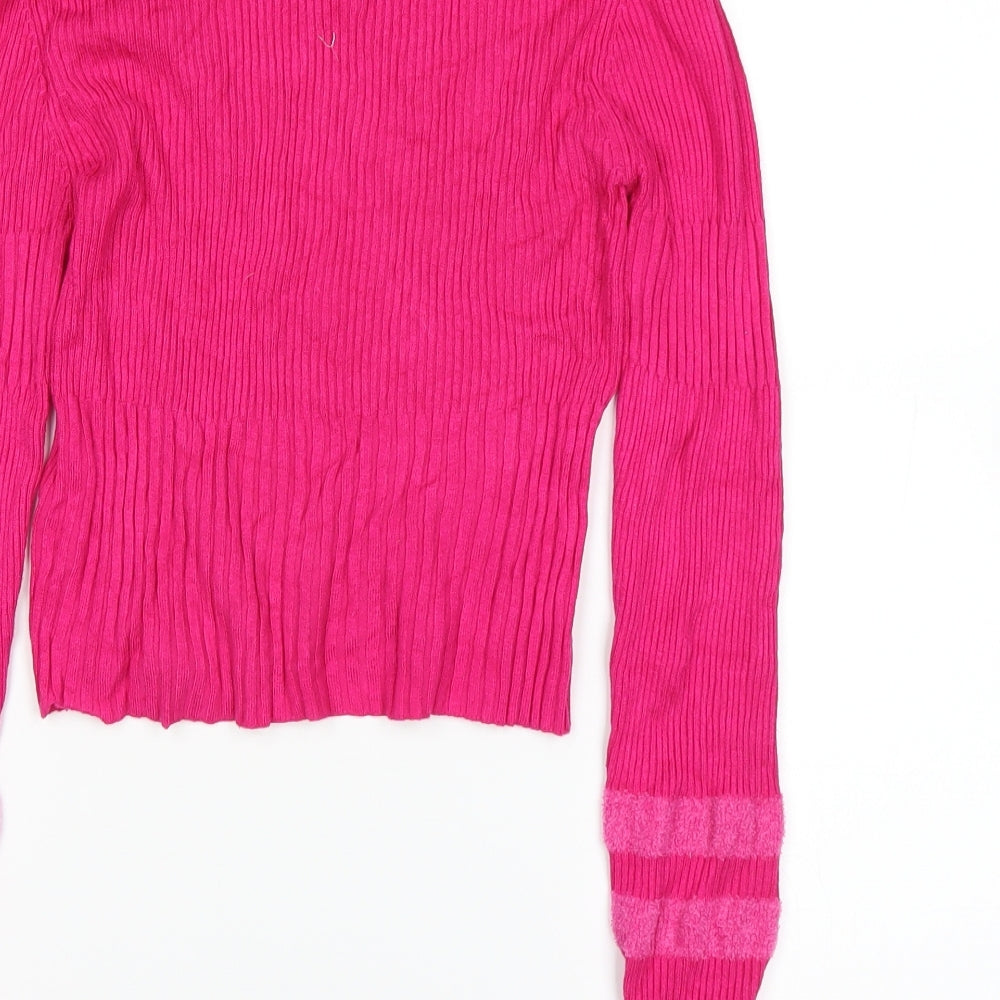 Topshop Womens Pink Basic T-Shirt Size 10
