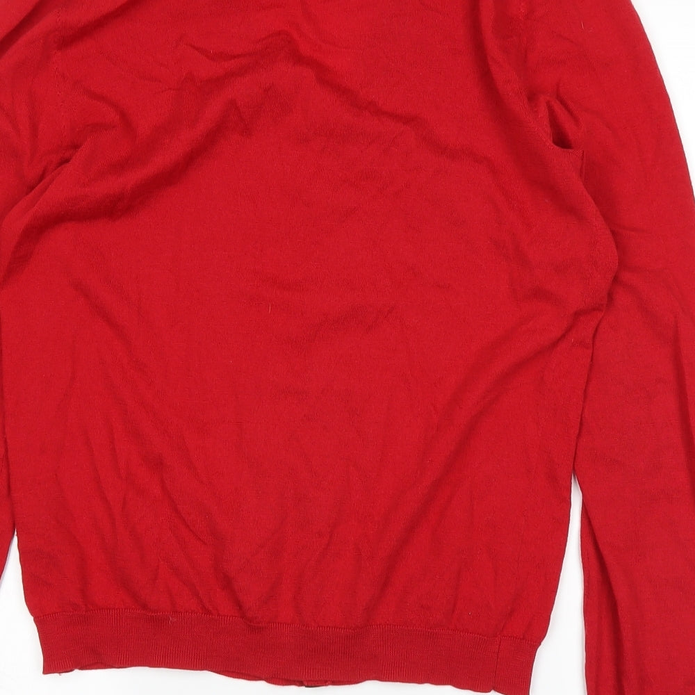 H&M Womens Red Cardigan Jumper Size M