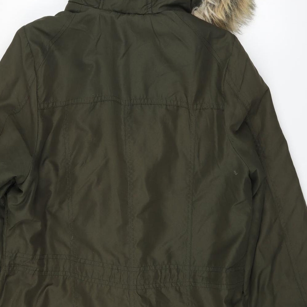 Dorothy Perkins Womens Green Parka Coat Size 14