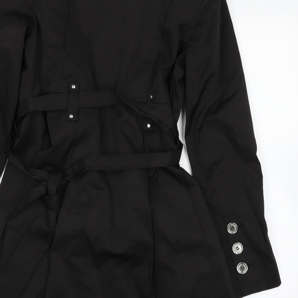 Steve Madden Womens Black Overcoat Coat Size M