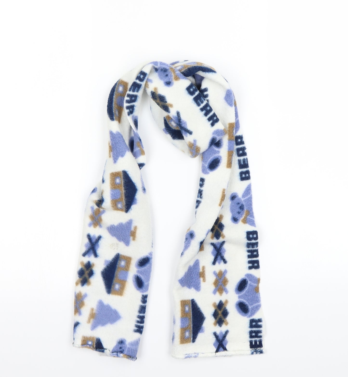 Preworn Boys White Spotted Scarf One Size