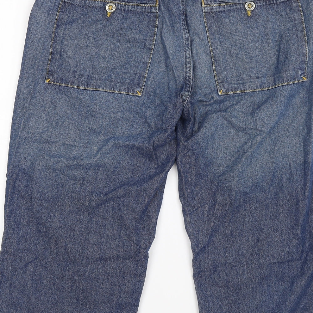 NEXT Mens Blue Denim Cargo Shorts Size 32