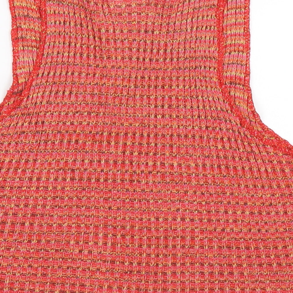 Topshop Womens Orange Knit Cropped Tank Size M