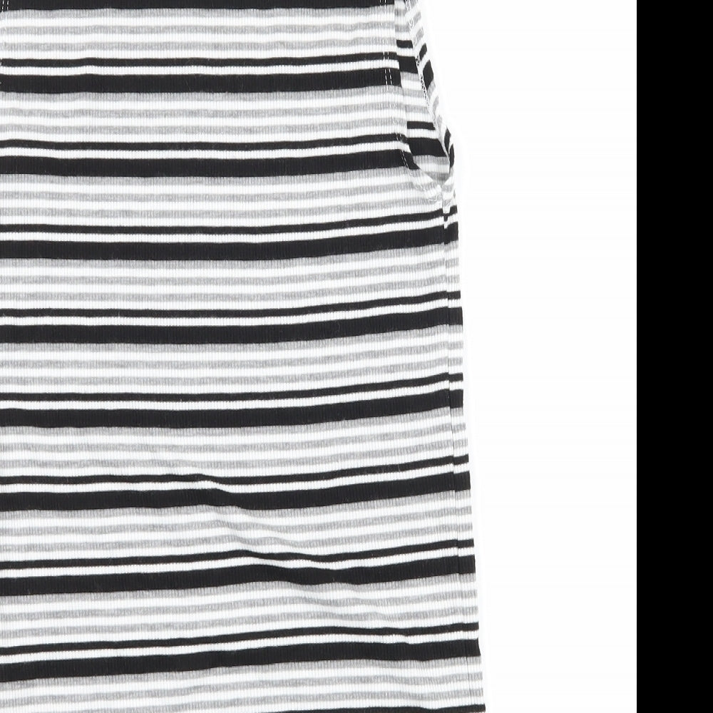 Atmosphere Womens Black Striped Basic T-Shirt Size 8