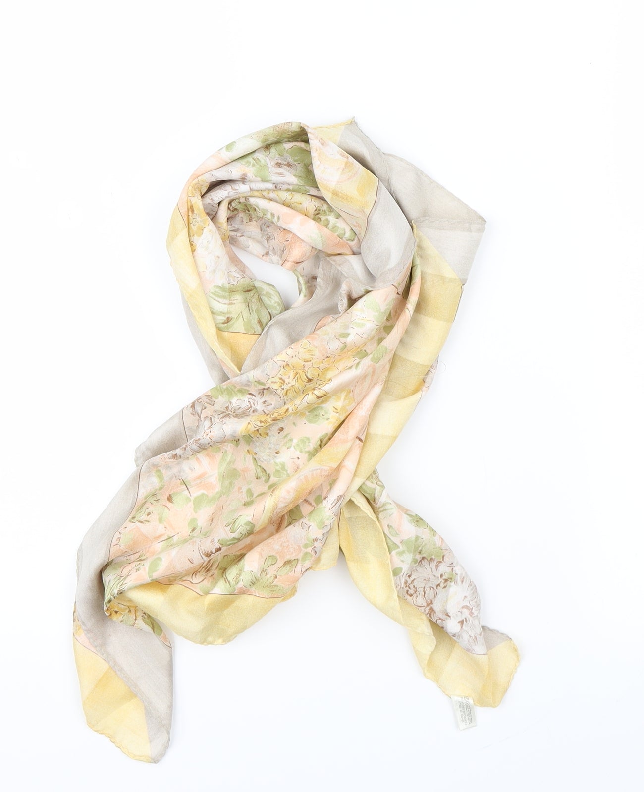 Preworn Womens Yellow Geometric Scarf