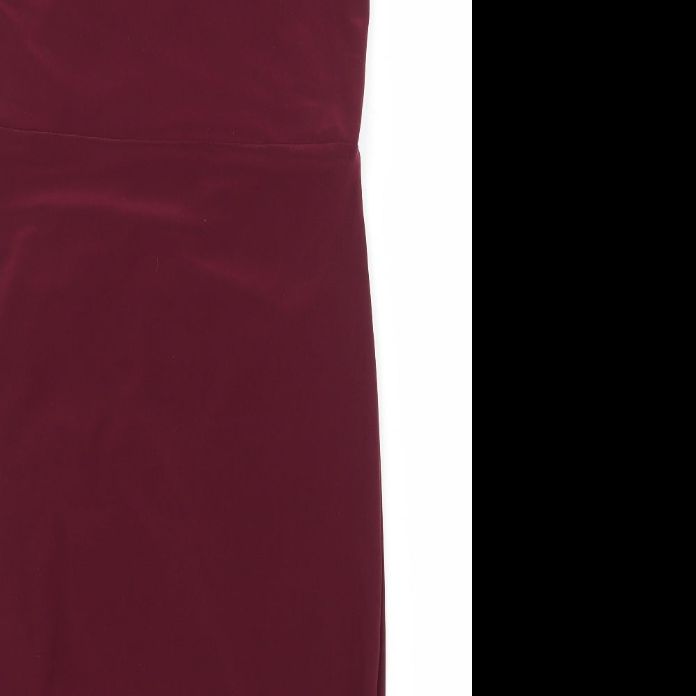 Boohoo Womens Purple Jersey Slip Dress Size 10