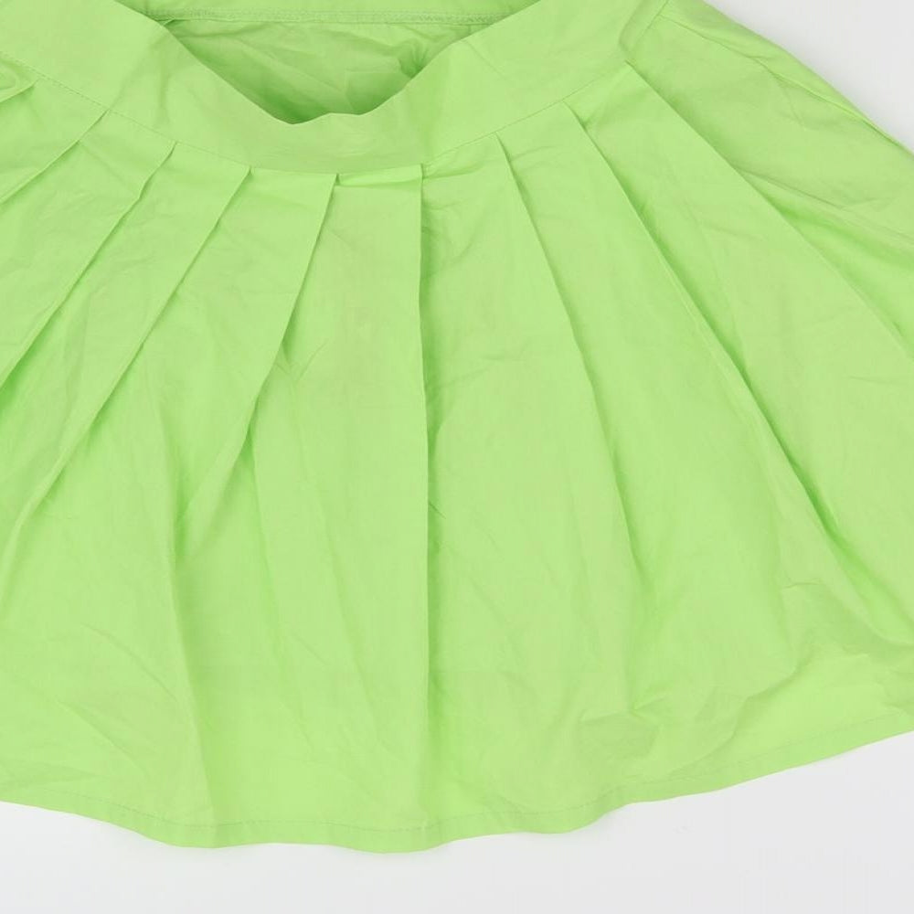 Boohoo Womens Green Flare Skirt Size 6