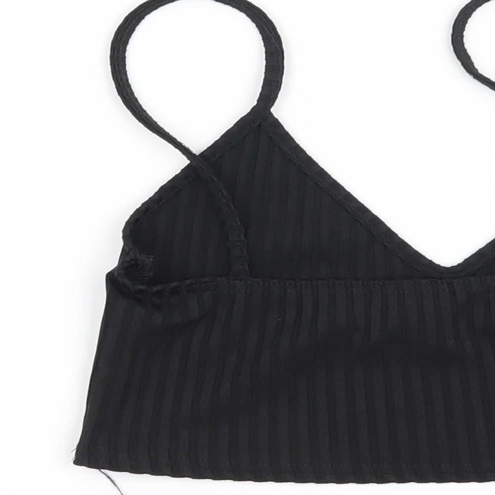 Miss Pap Womens Black Basic T-Shirt Size 10