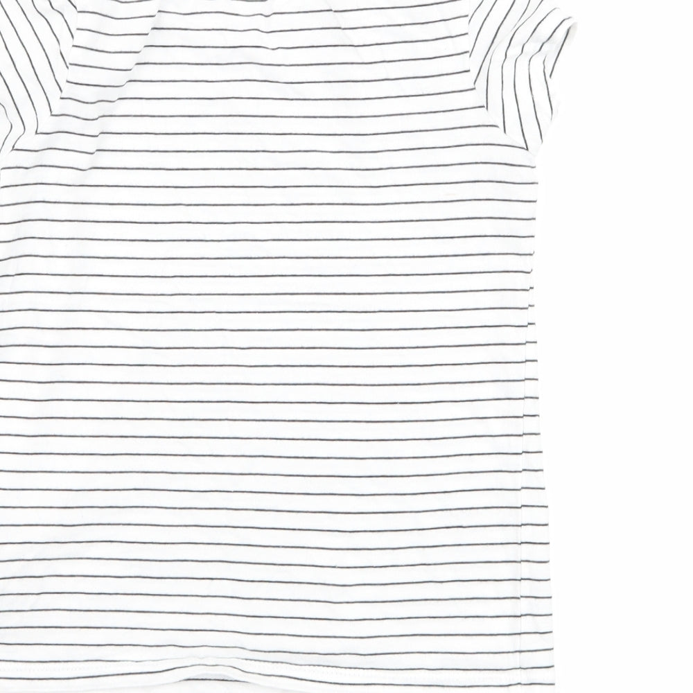 NEXT Girls White Striped Basic T-Shirt Size 6 Years