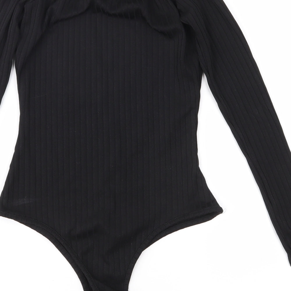 I SAW IT FIRST Womens Black Bodysuit One-Piece Size 8