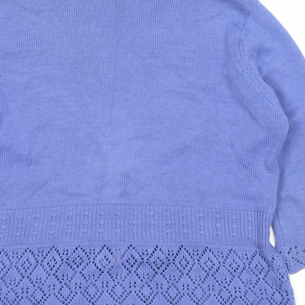 DASH Womens Blue Cardigan Jumper Size 12