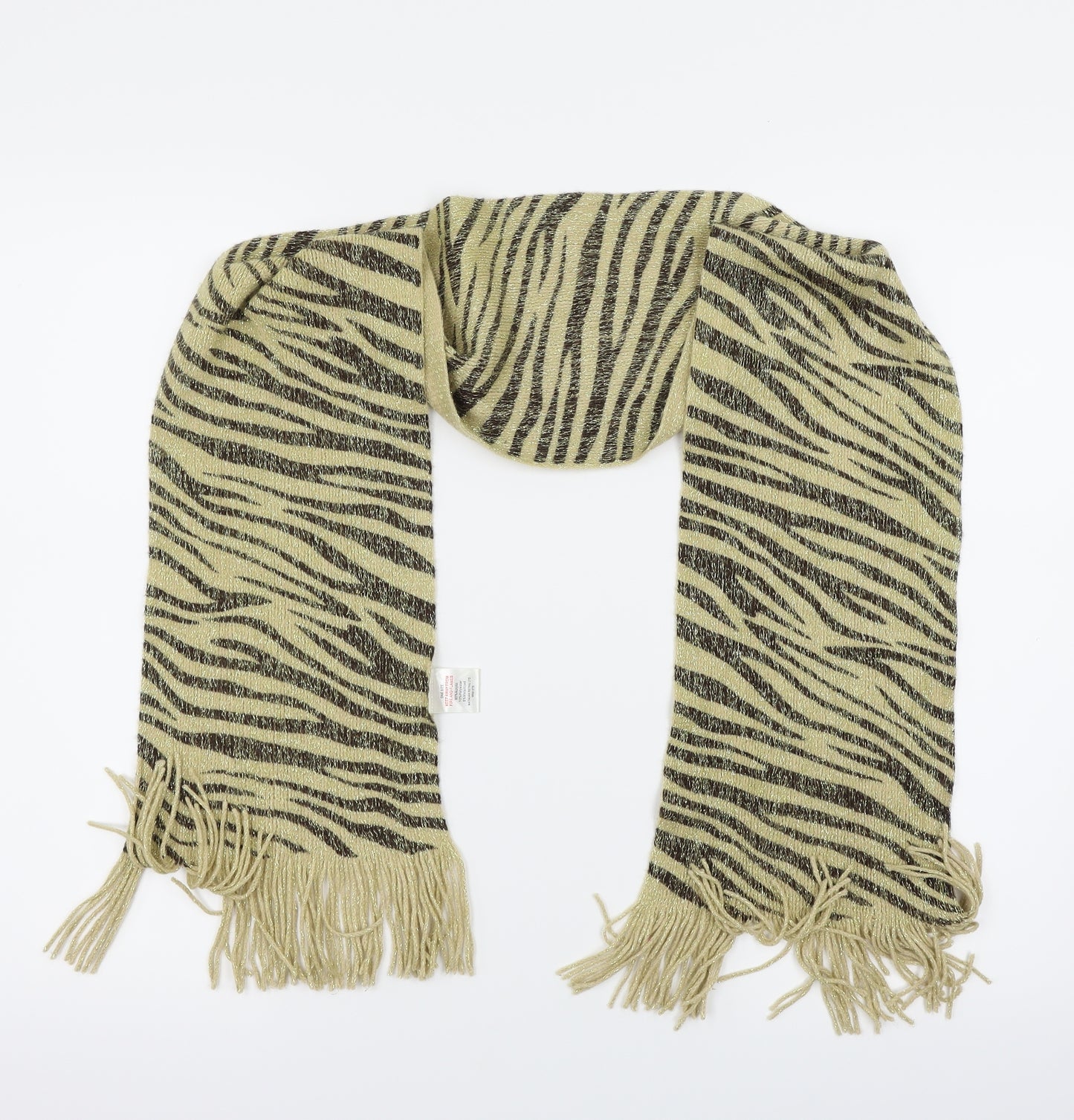 Preworn Womens Gold Animal Print Scarf