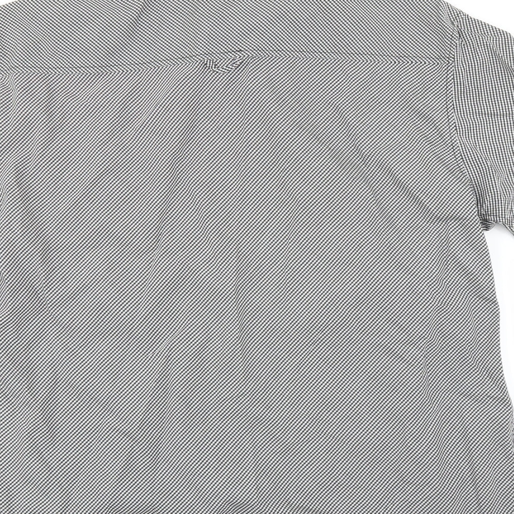 NEXT Mens Black Check Button-Up Size M