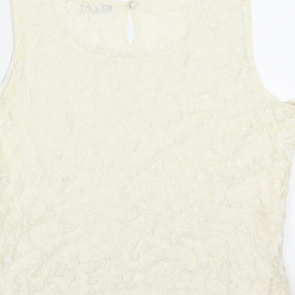 M&Co Womens Ivory Basic Blouse Size 12