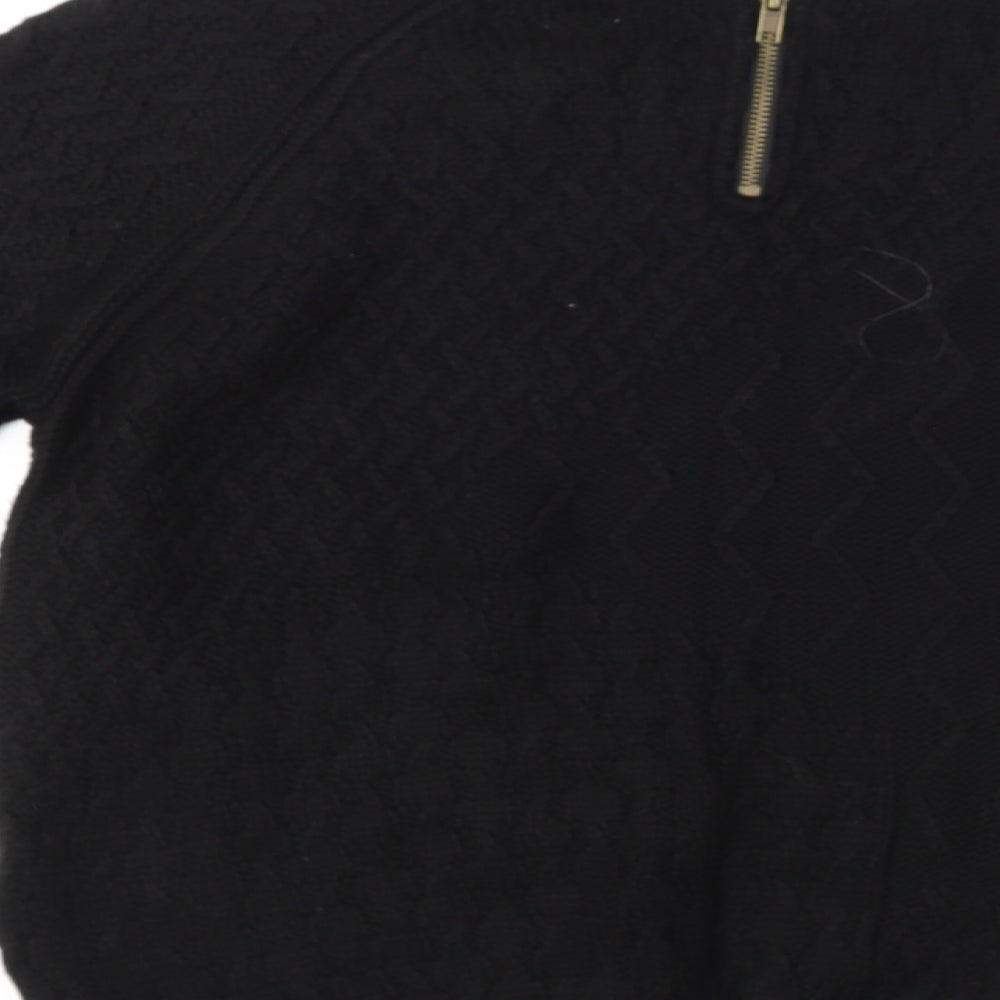 NEXT Womens Black Geometric Pullover Jumper Size 10