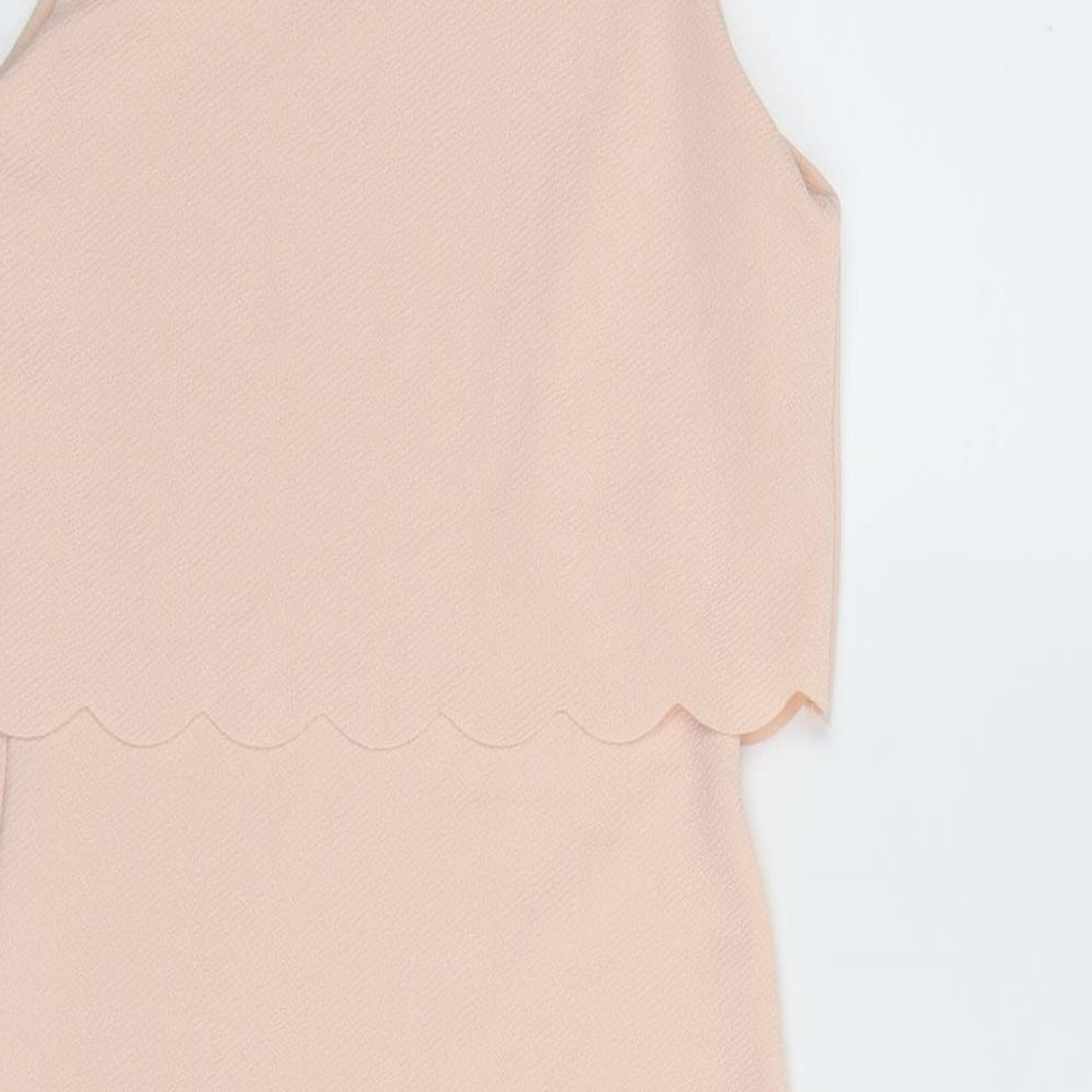 New Look Womens Pink Bodycon Size 10 - Scallop Hem