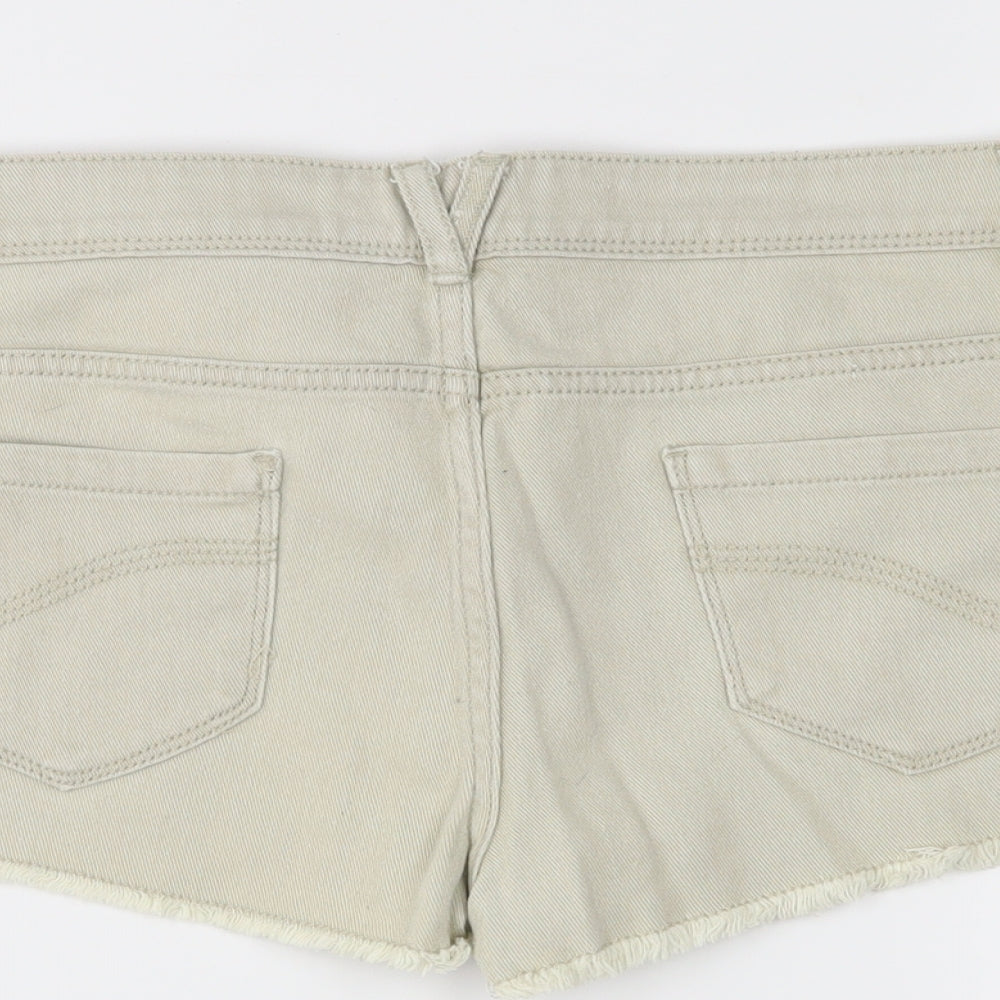 DenimCo Womens Ivory Hot Pants Shorts Size 8