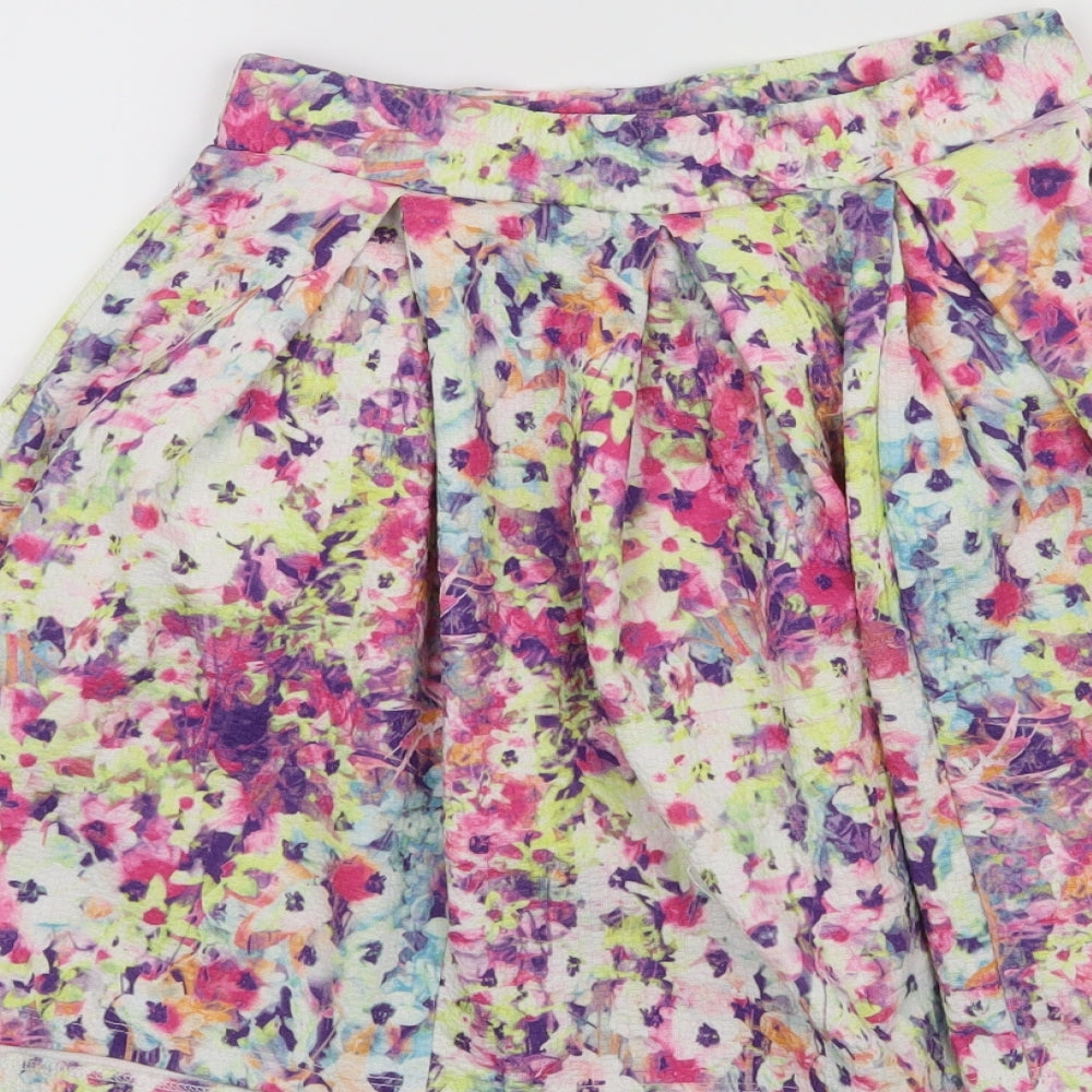 River Island Girls White Floral Skater Skirt Size 9-10 Years