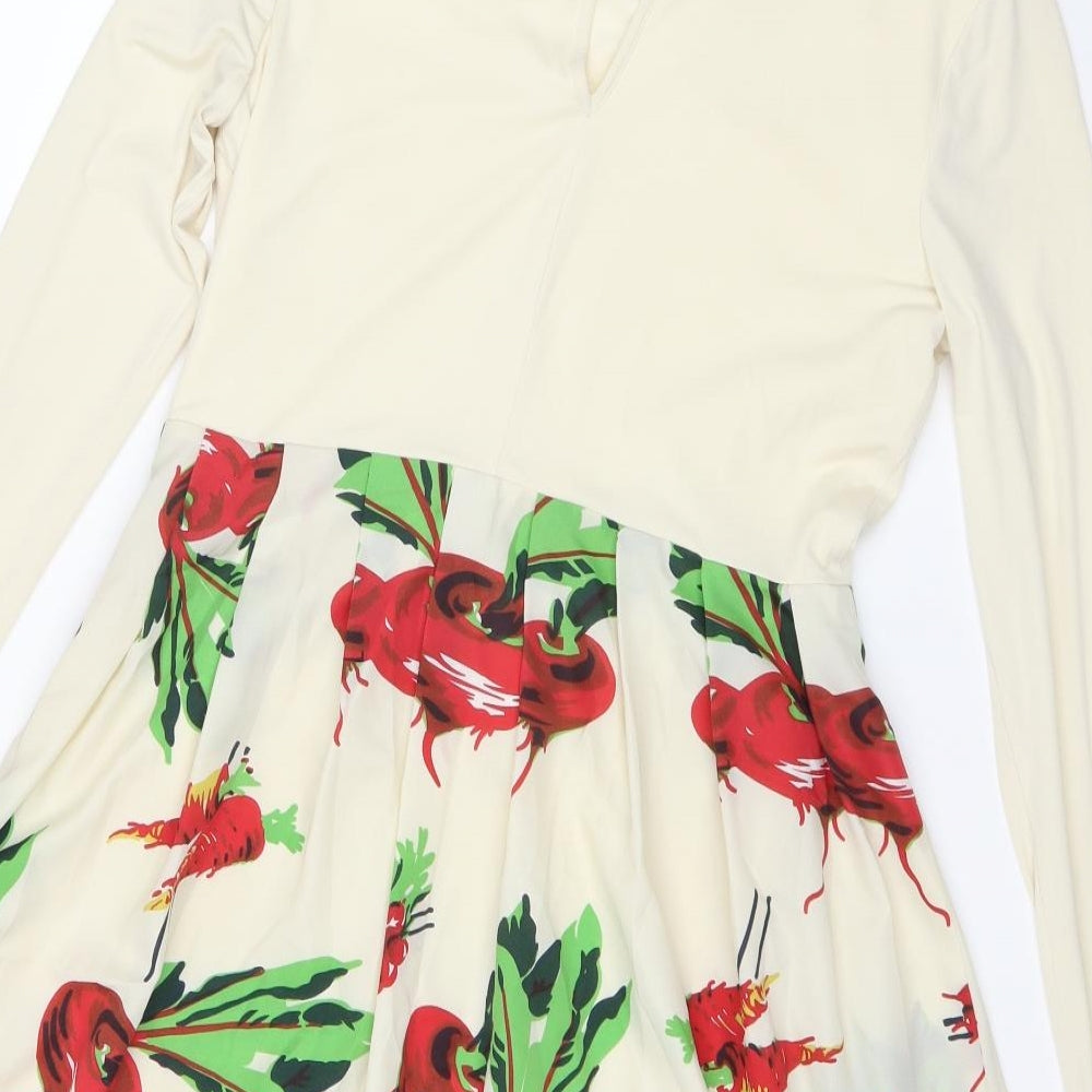 DEEV Womens White Fit & Flare Size 10