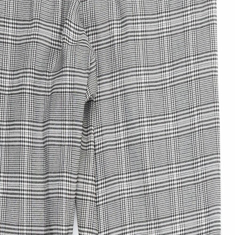Papaya Womens Green Houndstooth Trousers Size 10 L27 in