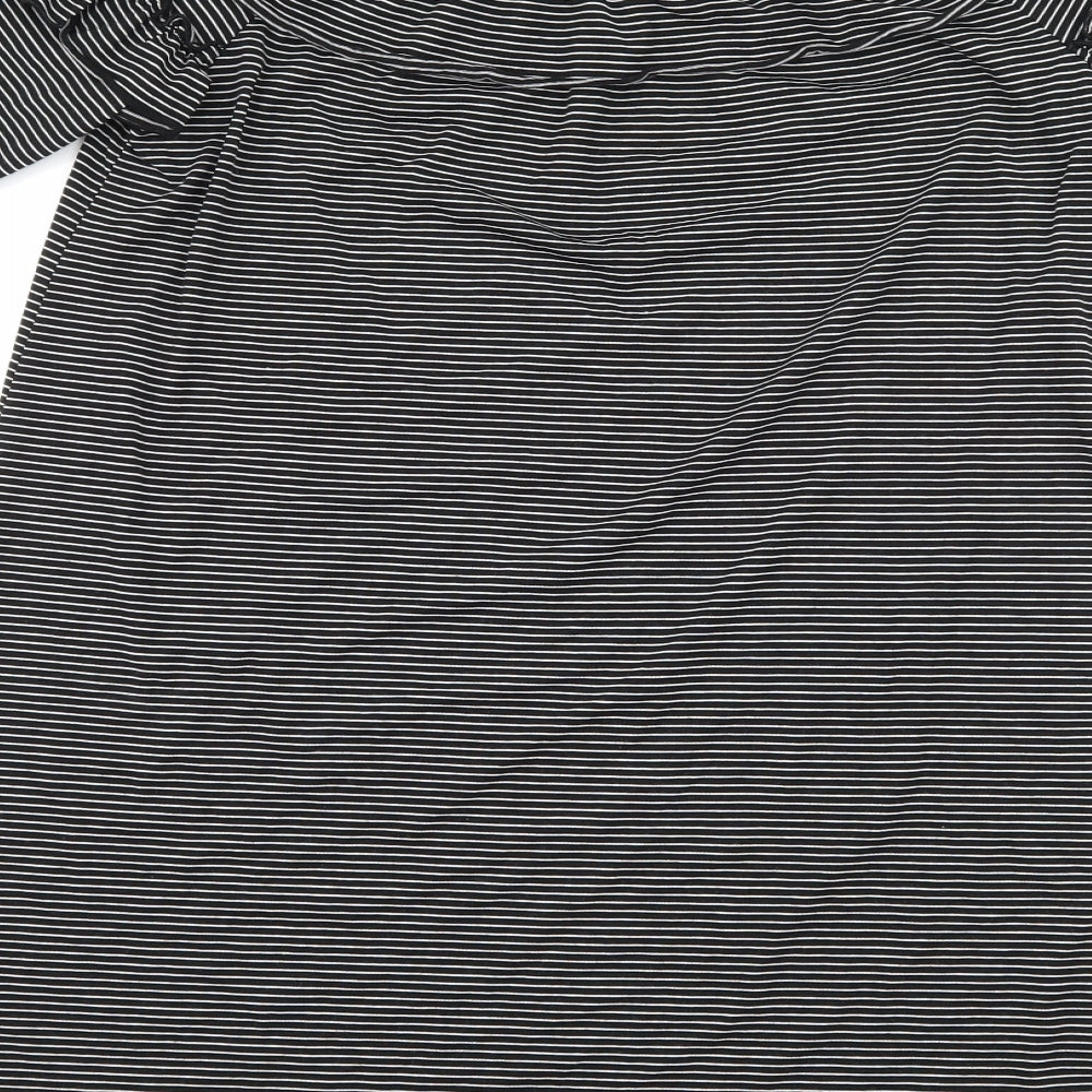 Papaya Womens Black Striped Shift Size M