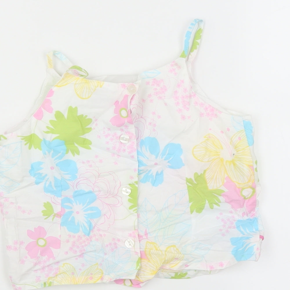 NEXT Girls White Floral Camisole T-Shirt Size 9 Years