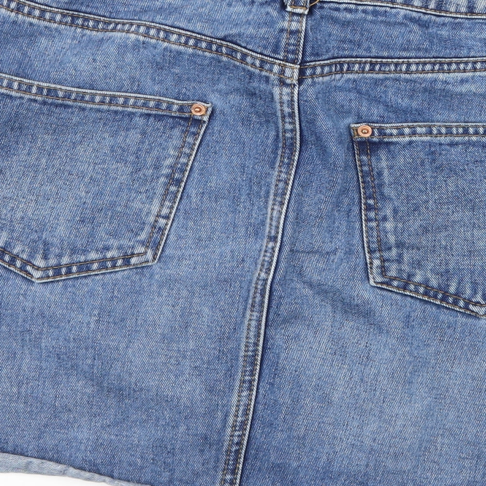 Miss Selfridge Womens Blue Denim A-Line Skirt Size 10