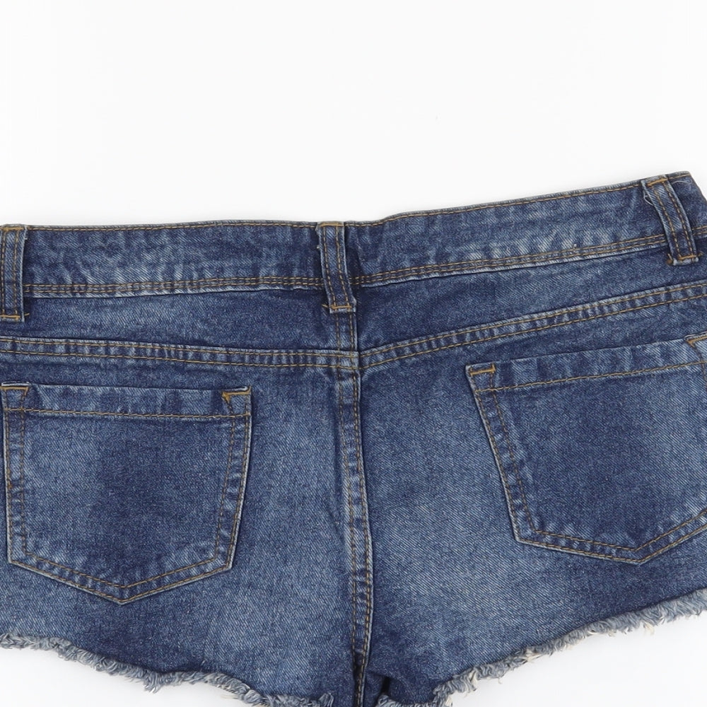 Denim & Co. Womens Blue Cut-Off Shorts Size 10