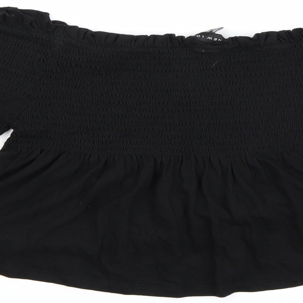 New Look Womens Black Basic Blouse Size 12 - Flared Sleeves