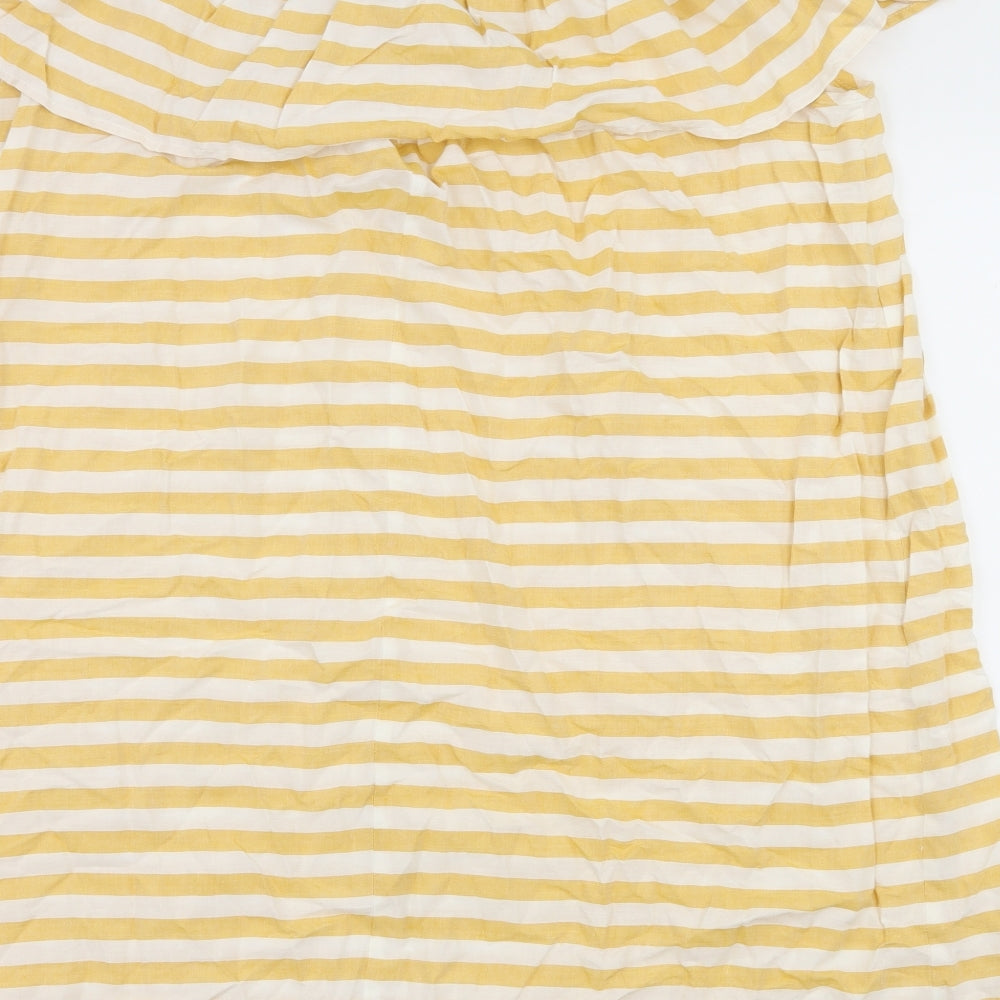 Papaya Womens Yellow Striped Jersey A-Line Size 16