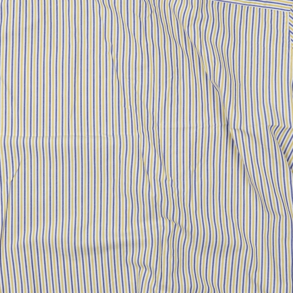 M&S Mens Yellow Striped Button-Up Size 2XL
