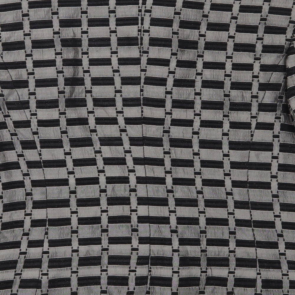Active Womens Grey Geometric Jacket Coat Size 10
