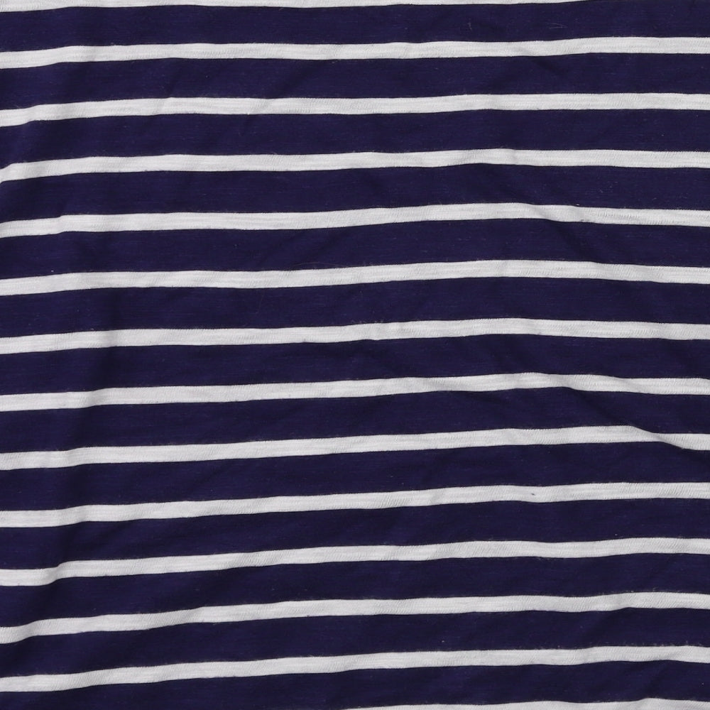 payapa Womens Blue Striped Basic T-Shirt Size 16