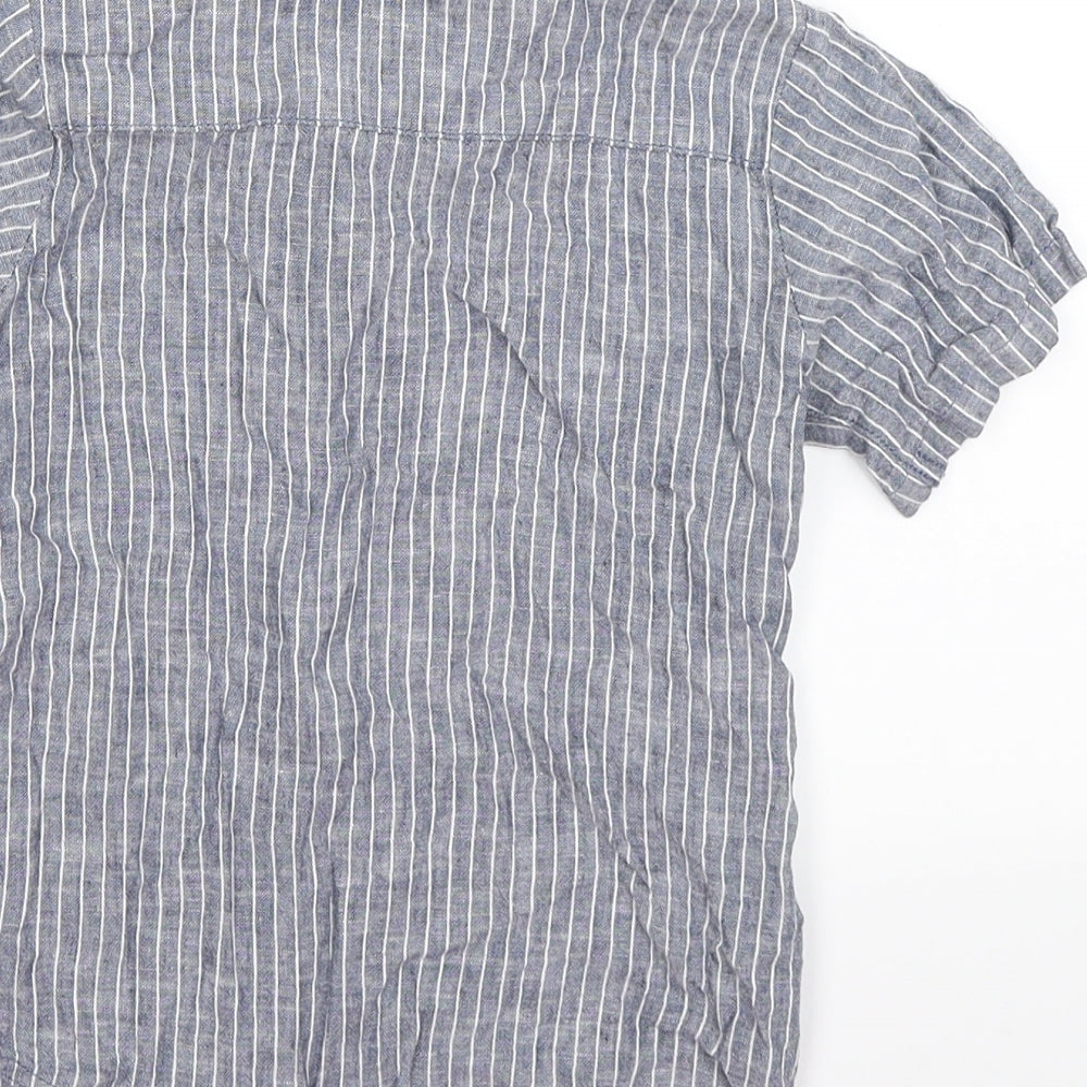TU Boys Green Striped Basic Button-Up Size 3-4 Years