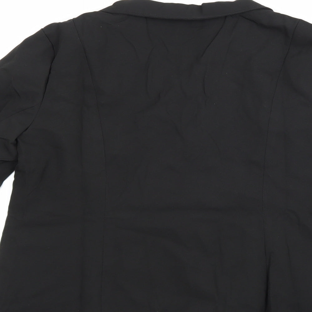 Preworn Womens Black Batik Jacket Suit Jacket Size XL