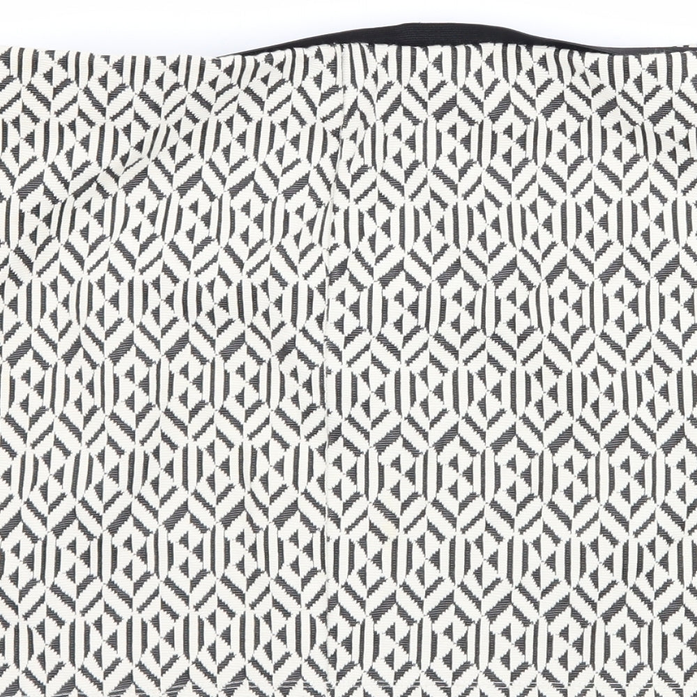 Primark Womens Ivory Geometric Mini Skirt Size 16