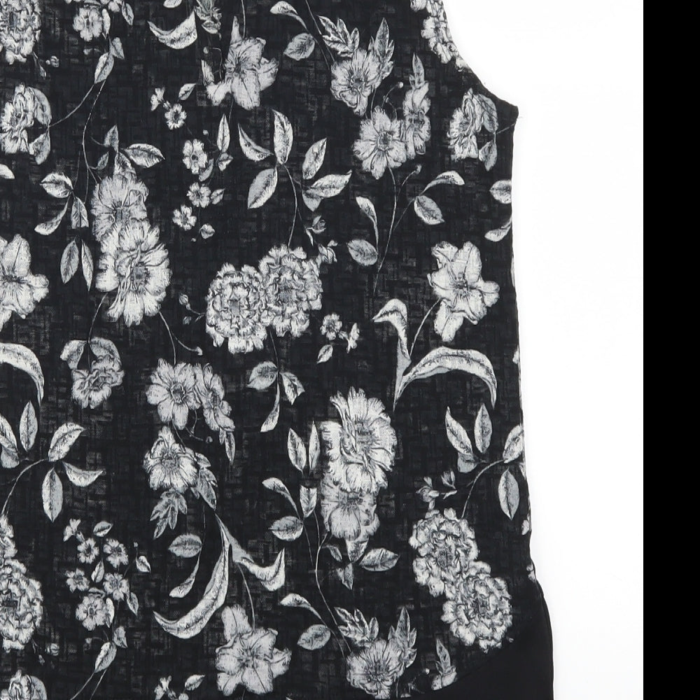 NEXT Womens Grey Floral Basic Tank Size 8