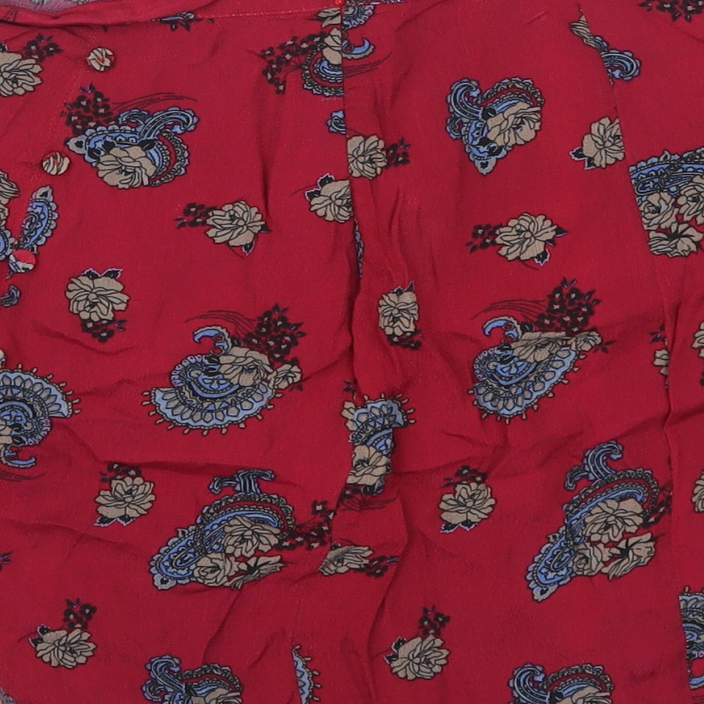Miss Selfridge Womens Pink Paisley Mini Skirt Size 8